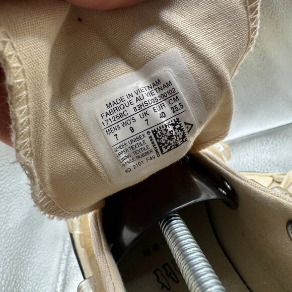 Size M 7 W 9 Kim Jones x Converse Chuck Taylor All-Star 70 Ivory Shoes 171258C - Picture 8 of 9